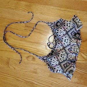 Ruffle Aztec Print Swimsuit Top Size Small